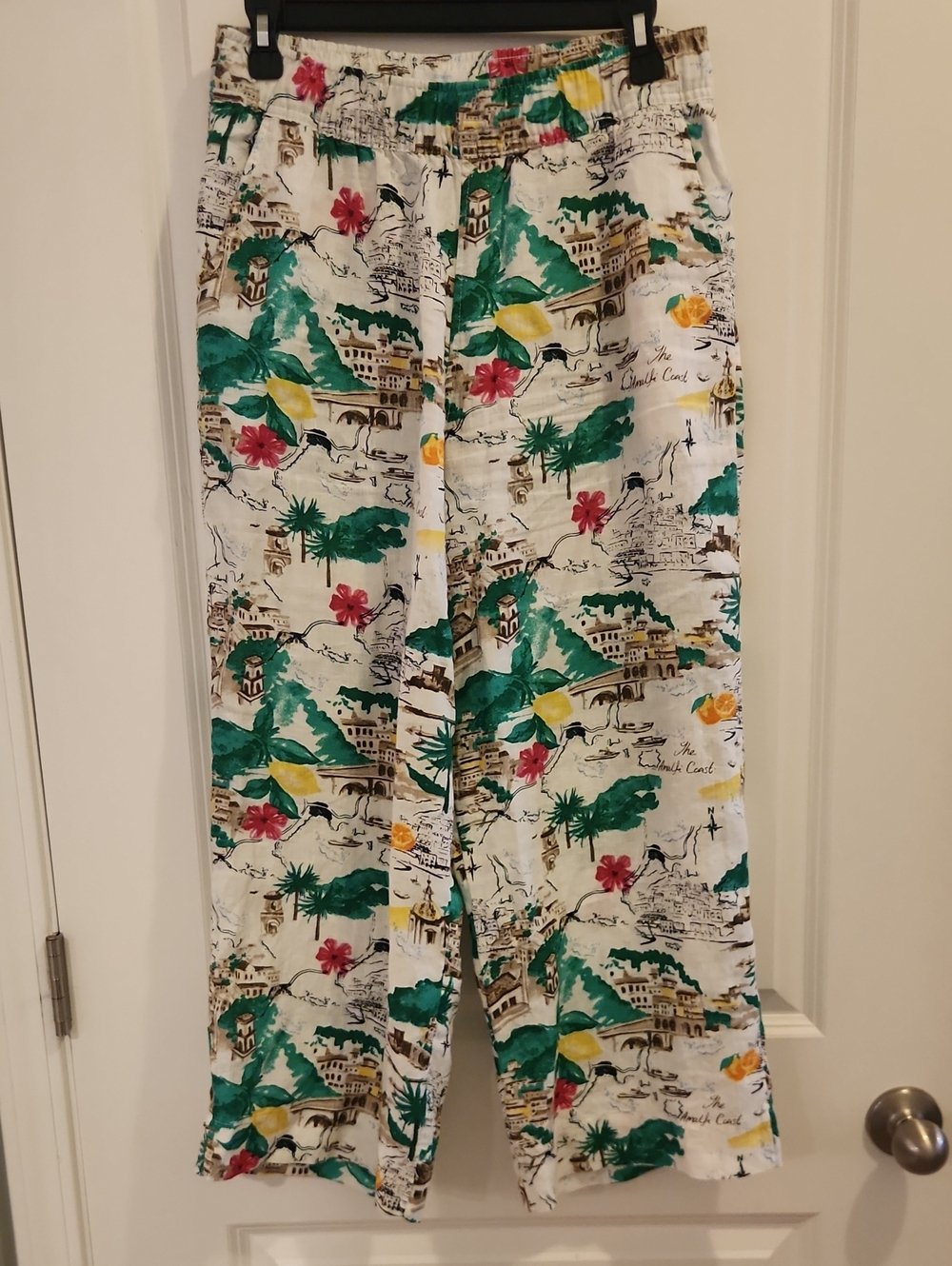 Cynthia Rowley 100% Linen Tropical Resort Print Pants